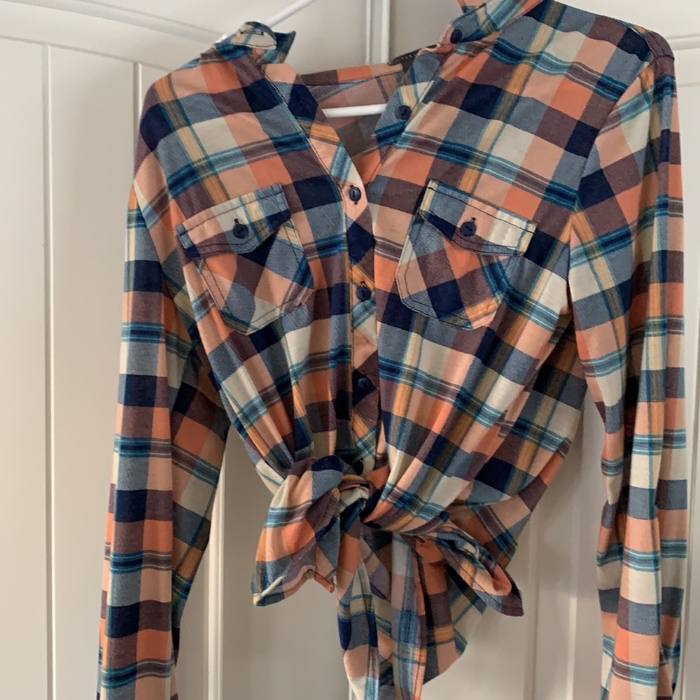 SUZY SHIER Plaid Boho Country Western Top